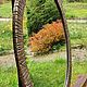 Настенное зеркало в круглой раме из дерева с резьбой цвет латунь. Зеркала. Суровый дизайн. Ярмарка Мастеров.  Фото №4