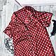 Пижама - Рубашка с шортами - горох на красном. Пижамы. Магазин домашней одежды Linen Life. Интернет-магазин Ярмарка Мастеров.  Фото №2
