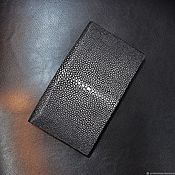Сумки и аксессуары handmade. Livemaster - original item Wallet made of polished sea stingray leather, dark gray color!. Handmade.