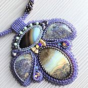 Украшения handmade. Livemaster - original item Wisteria necklace Necklace with natural stones Necklace embroidered with beads. Handmade.