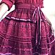 Boho style skirt made of cotton and lace bright summer demi season cherry, Skirts, Tashkent,  Фото №1