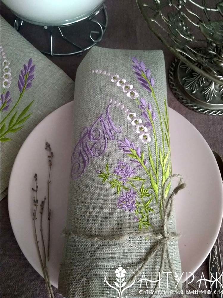 Комплект: Дорожка и 4 салфетки с вышивкой на свадьбу в стиле Прованс ...