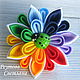 Order Scrunchie Tsvetik-Semitsvetik 2 in the technique of kanzashi. Rainbow colors. Livemaster. . Hairpins and elastic bands for hair Фото №3