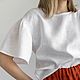 Minus 30% White linen top with flared sleeves. Tops. e-fashionspb. Online shopping on My Livemaster.  Фото №2