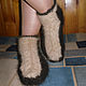 Women's knitted slippers Underfur contrast. Socks. Warm Yarn. My Livemaster. Фото №4