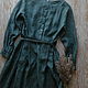 Long linen dress 'Urban sunset' green. Dresses. ZanKa. Online shopping on My Livemaster.  Фото №2
