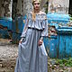 Evening dress 'Tais' gray,with hand embroidery. Dresses. ZanKa. My Livemaster. Фото №6