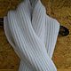Вязаный длинный белый шарф английской резинкой, Шарфы, Санкт-Петербург,  Фото №1