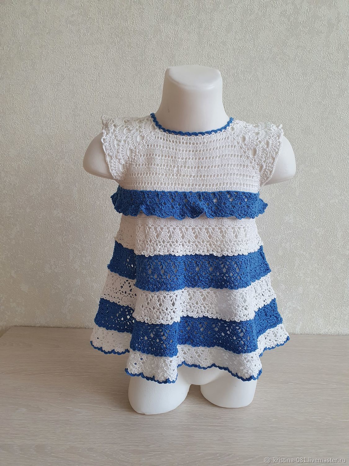 Платье летнее "Морячка" 1-2 года, хлопок в интернет-магазине на Ярмарке ...