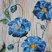 Картины и панно handmade. Livemaster - original item Painting Blue poppy, Blue flowers, Himalayan poppy, oil, 20h25. Handmade.
