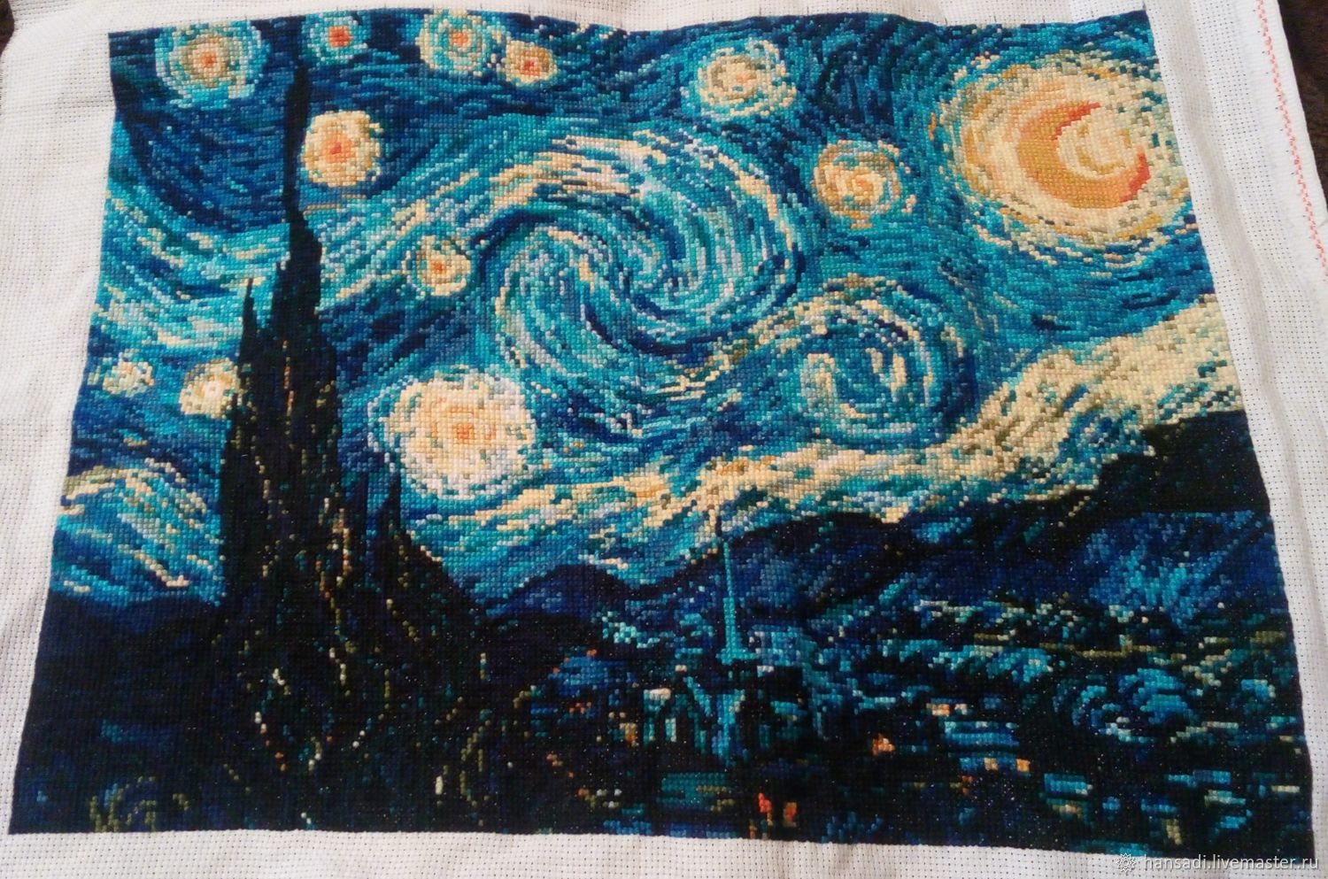 Картина Ван Гога Звёздная ночь крестиком