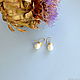 Silver acorn earrings with mother of pearl. Earrings. Ginger Squirrel. My Livemaster. Фото №4