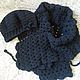 Beret and scarf-Cape'Dark blue' handmade. Headwear Sets. hand knitting from Galina Akhmedova. My Livemaster. Фото №4