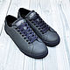 Stylish sneakers, made of natural perforated leather, handmade, Training shoes, Tosno,  Фото №1