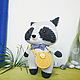 Soft toy raccoon knitted with bag and bow. Amigurumi dolls and toys. Вязаные игрушки - Ольга (knitlandiya). My Livemaster. Фото №6