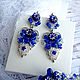 "Classic Blue" - серьги в стиле Дольче Габбана. Серьги. Lady's Treasures  Украшения. Ярмарка Мастеров.  Фото №6