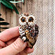 Brooch ' Sychik». Owl is the barn owl. Brooches. Coffeelena. Online shopping on My Livemaster.  Фото №2