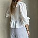 Блуза белая с широким воротником из муслина. Блузки. Boho. Ярмарка Мастеров.  Фото №4