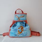 Сумки и аксессуары handmade. Livemaster - original item Leather backpack with custom painting.. Handmade.