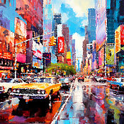 Картины и панно handmade. Livemaster - original item New York after the rain. The urban landscape. Interior painting on canvas. Handmade.