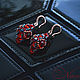 Серьги "Фламенко". Серьги классические. Евгения Nimrodelbeads. Интернет-магазин Ярмарка Мастеров.  Фото №2