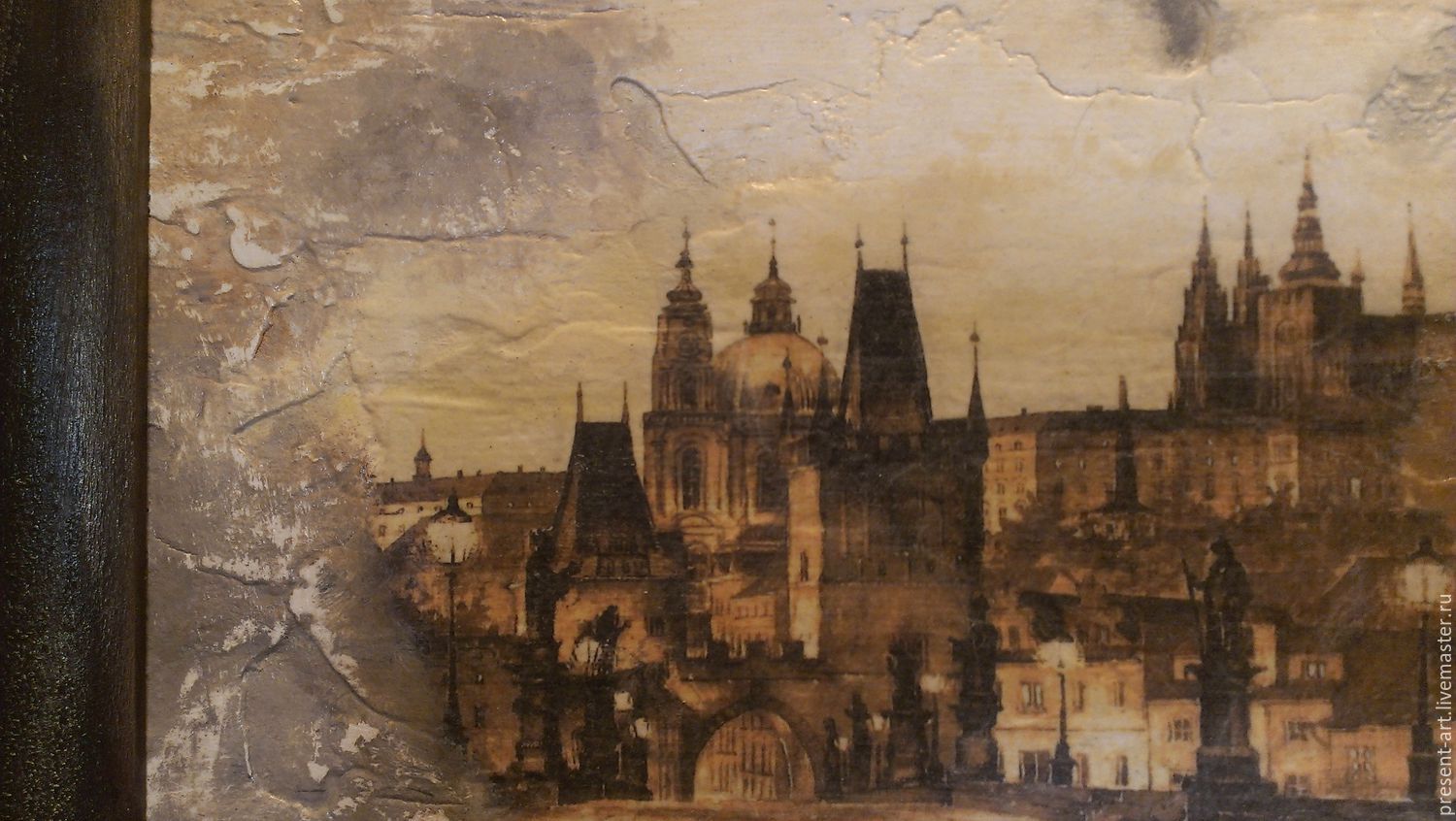 Декупаж на стене имитация фрески