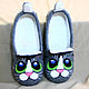 Children's felted Slippers 'Neon cat'. Slippers. MMwool (marinamol). Online shopping on My Livemaster.  Фото №2