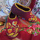 Валяные тапочки `Масленица`, Ярмарка Мастеров - ручная работа, Handmade, тапочки ручной работы