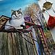 Кошка на заборе и последний день октября!. Картины. Маришкины картинки. Ярмарка Мастеров.  Фото №6