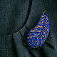 Brooch feather. Color of night, Brooches, Ekaterinburg,  Фото №1