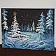 Picture miniature Christmas tree, New year, Midnight, 20h15, oil. Pictures. Valeria. Online shopping on My Livemaster.  Фото №2