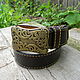 Men's belt made of Buffalo leather, Straps, Kineshma,  Фото №1