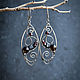 Order Silver boho earrings with garnet Long earrings silver 925 Black. Strangell Jewelry. Livemaster. . Earrings Фото №3