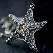 Украшения handmade. Livemaster - original item Pendant silver pendant with natural stone. Pendant Starfish. Handmade.