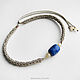 Order Necklace Lapis Lazuli Blue Beige Rutile Quartz Hair Choker Harness. Macrame jewelry - gnezdo_kukushki. Livemaster. . Necklace Фото №3