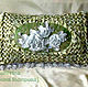 Pillowcase on the pillow. Roses green silver, Pillow, Orsk,  Фото №1