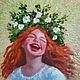 Oil painting Girl - Spring. Freckles, Pictures, Zhukovsky,  Фото №1