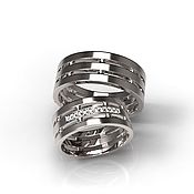 Свадебный салон handmade. Livemaster - original item Paired wedding rings with stones male and female silver (OB1). Handmade.