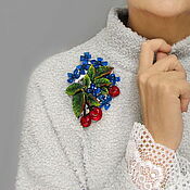 Украшения handmade. Livemaster - original item Large Hydrangea and Cherry brooch. Handmade.