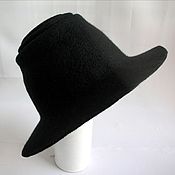 Аксессуары handmade. Livemaster - original item Women`s hat with brim. Telescope. black.. Handmade.