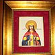 Вышитая мелким крестом икона "Св. мученица Екатерина"