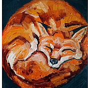 Картины и панно handmade. Livemaster - original item Painting fox oil painting animals funny. Handmade.