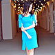 Голубое платье с разрезами. Платья. Tatiana Rmi (JEKRAZE). Интернет-магазин Ярмарка Мастеров.  Фото №2