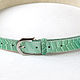 Pale green leather belt. Straps. Two Starlings. My Livemaster. Фото №5