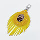 Order Yellow Keychain Jasper Natural Stone for keys on a bag backpack boho. Macrame jewelry - gnezdo_kukushki. Livemaster. . Key chain Фото №3