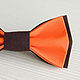 Бабочка галстук апельсиново-коричневая 2 шт., хлопок, Галстуки, Оренбург,  Фото №1