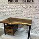 Рабочий стол. Столы. Wood-steel-1. Интернет-магазин Ярмарка Мастеров.  Фото №2