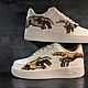 Кроссовки белые,кастом кроссовок Nike Air Force унисекс,ручная роспись. Кроссовки. Olgavolgoart. Роспись одежды и обуви. Кастом. Ярмарка Мастеров.  Фото №8