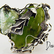 Украшения handmade. Livemaster - original item Jade and emerald ring. Handmade.