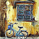 Order Painting: painting watercolor pastel city landscape BICYCLE STORIES. pictures & decor of TanyaSeptember. Livemaster. . Pictures Фото №3